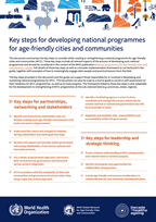 First page of the document 'Key steps for developing national programmes for age-friendly cities and communities.'
