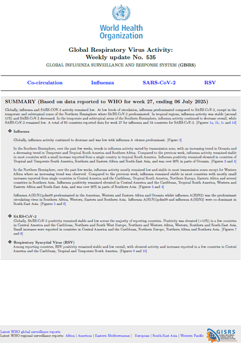 Influenza Update N° 535