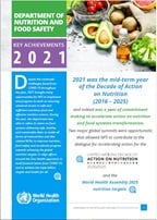 Department of Nutrition and Food Safety key achievements 2021 publication cover
