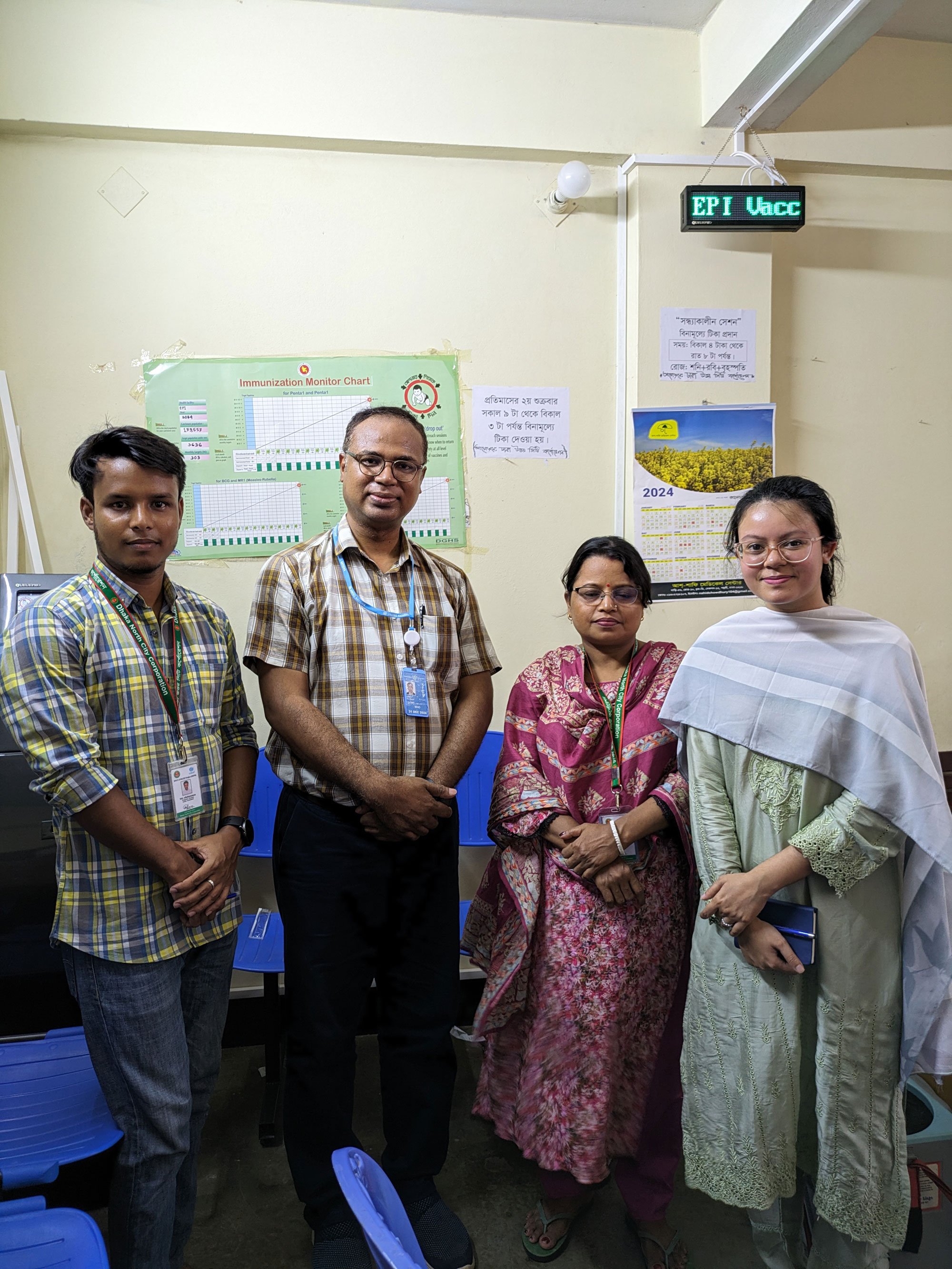 During the visit Dr Nuha is at EPI vaccination center,