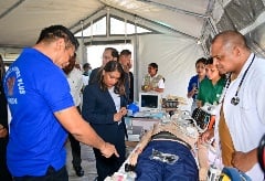 Handing over ventilators, monitors, other life-saving equipment and Medical Camp Kits, Timor-Leste.