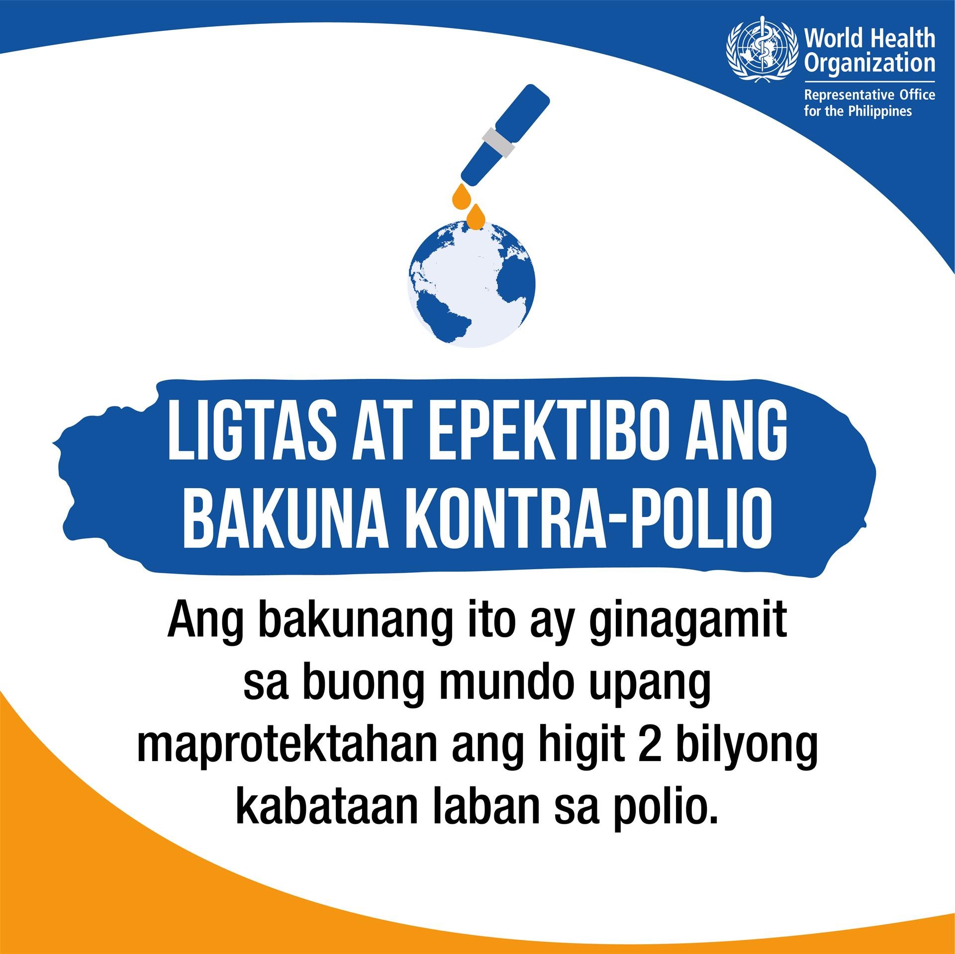 Ligtas at epektibo ang bakuna kontra-polio